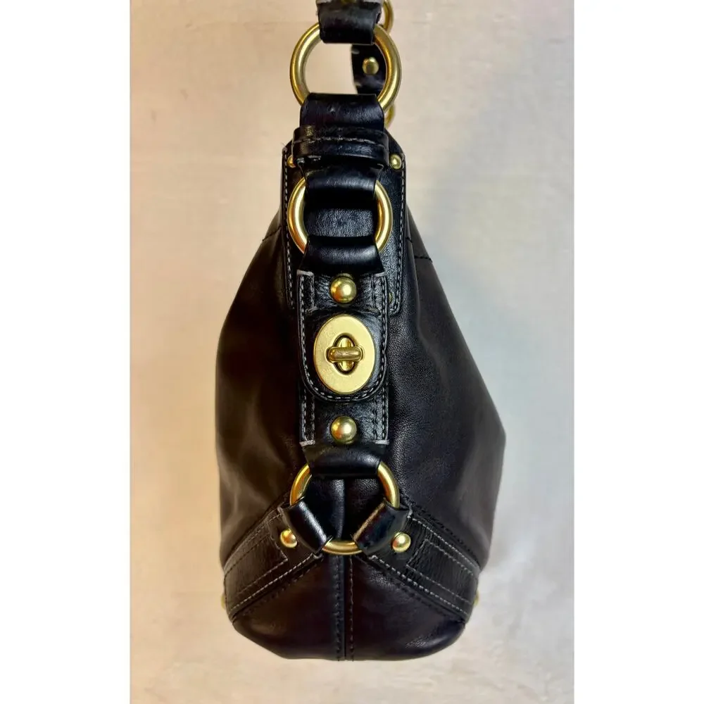 Coach Y2K Black Leather Carly Hobo